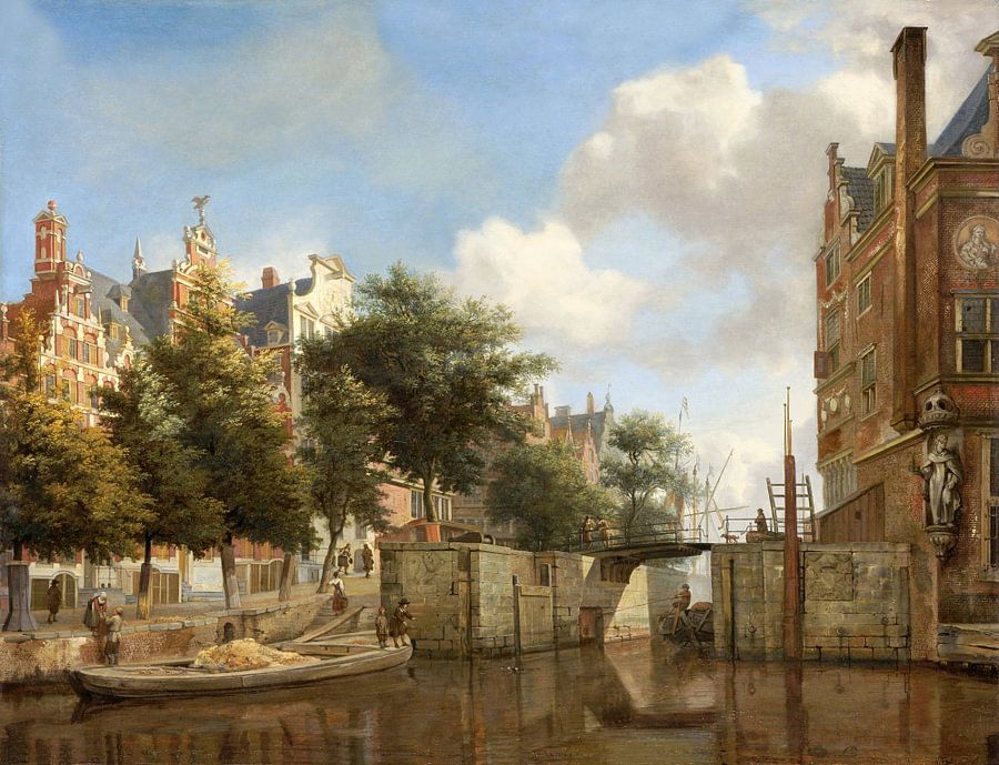 Amsterdams stadsgezicht met huizen aan de Herengracht