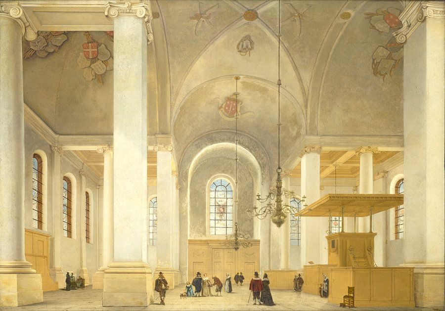 Interieur van de Nieuwe Kerk te Haarlem