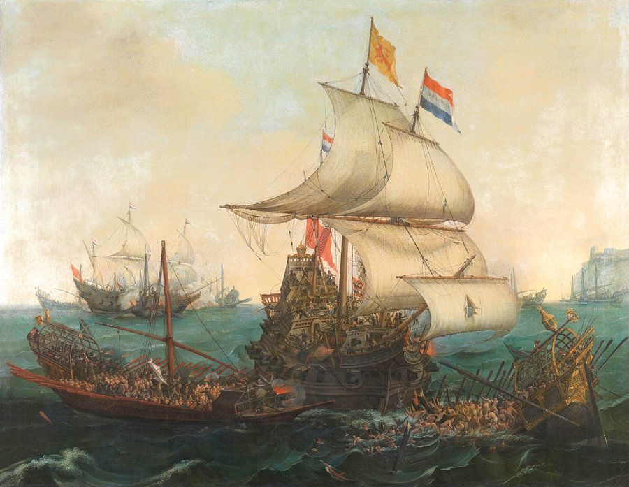 Hollandse schepen overzeilen Spaanse galeien