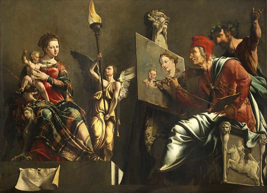 De heilige Lucas schildert Madonna
