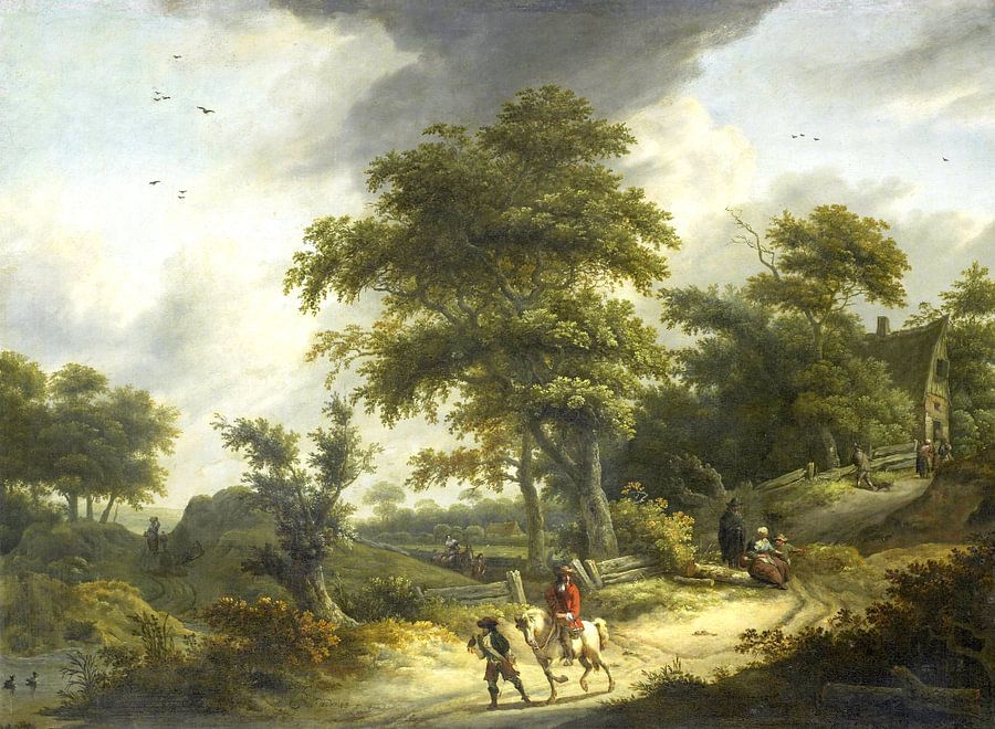 Landschap met valkenier